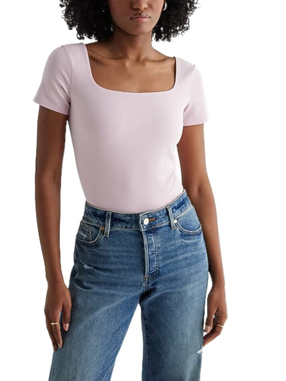 Express Body Contour Compression Scoop Neck Pink Sleeveless Bodysuit — Size XL